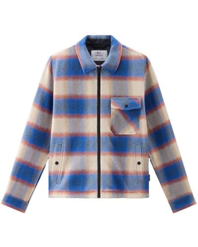Woolrich Timber Plaid Cotton Overshirt - Blue