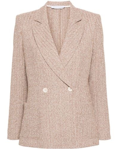 Harris Wharf London Double-breasted Button Blazer - Natural