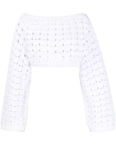 Rachel Comey Cropped Open-knit Sweater - White