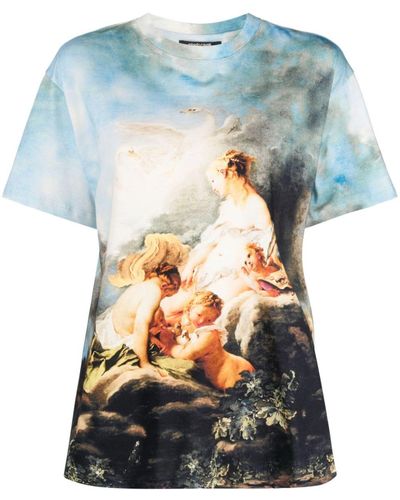 Roberto Cavalli T-shirt con stampa grafica - Blu