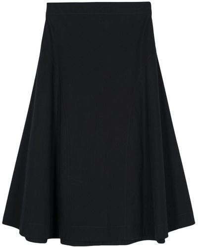 Studio Nicholson Cotton Flared Midi Skirt - Black