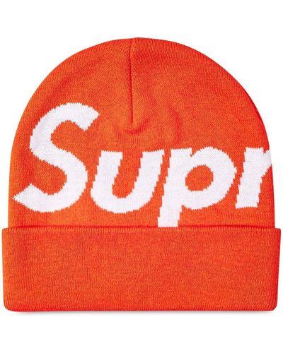 Supreme ロゴ ビーニー - オレンジ