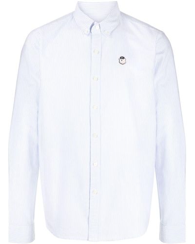 Chocoolate Logo-patch Stripe-print Shirt - White