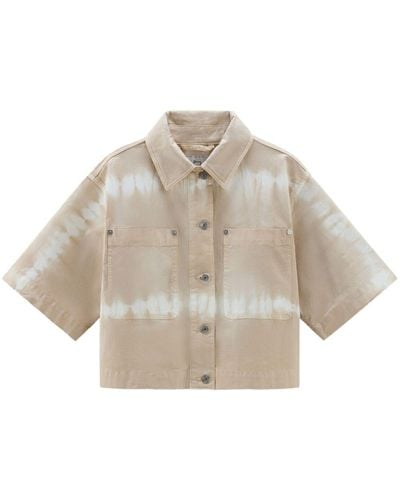 Woolrich Overhemd Met Tie-dye Print - Naturel