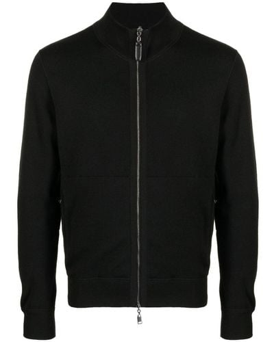 Brioni Zip-up Cotton-cashmere Blend Jacket - Black