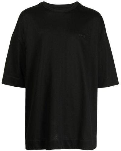 Juun.J Short-sleeved Cotton T-shirt - Black