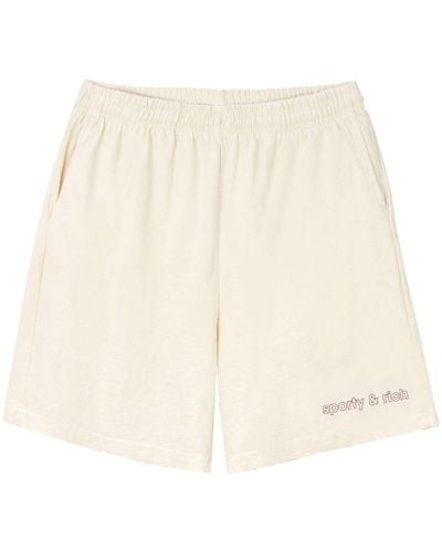 Sporty & Rich Shorts con logo bordado - Neutro
