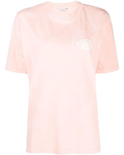 Holzweiler Camiseta con logo estampado - Rosa