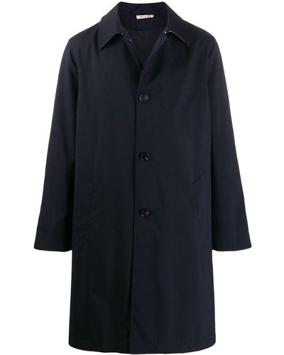 Marni Straight Fit Coat - Blue