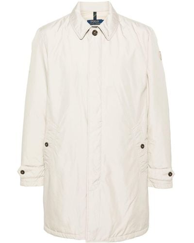 Polo Ralph Lauren Button-up Hooded Raincoat - White