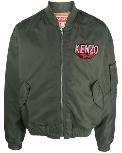 KENZO Bomberjacke mit Logo-Patch - Grün