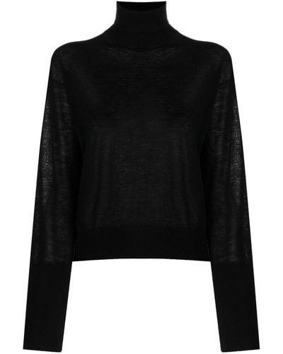 Helmut Lang Turtleneck Cashmere Sweater - Black