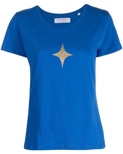 Madison Maison Star-print Cotton-jersey T-shirt - Blue