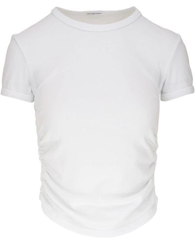 Mother Draped-detail Cotton T-shirt - White