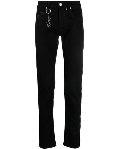 Paul & Shark Logo-embroidered Mid-rise Slim-fit Jeans - Black