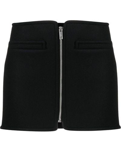 Courreges Zip-fastening Swallow Skirt - Black