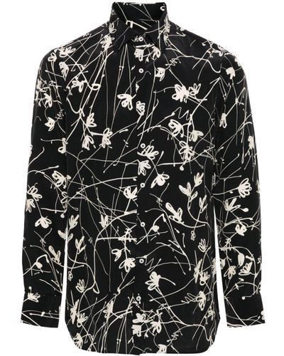 Gabriele Pasini Camisa con estampado floral - Negro