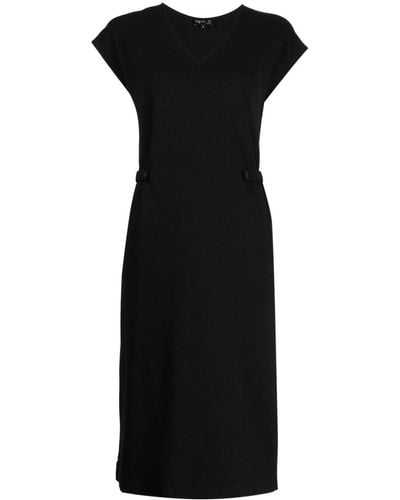 agnès b. Perlina V-neck Midi Dress - Black