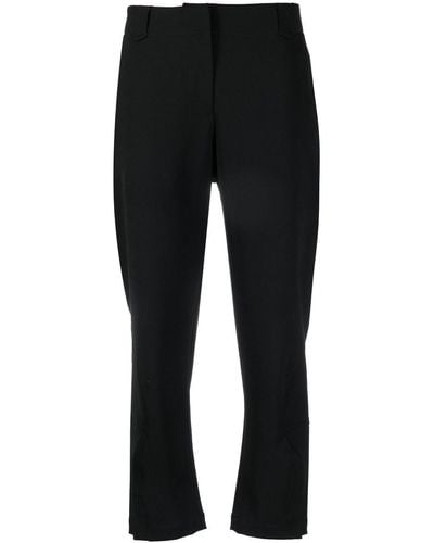 Alberto Biani Notched-detail Tapered Cropped Pants - Black