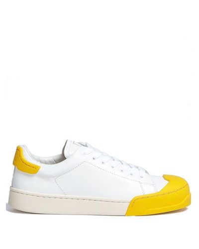 Marni Lace-up Paneled Sneakers - Yellow