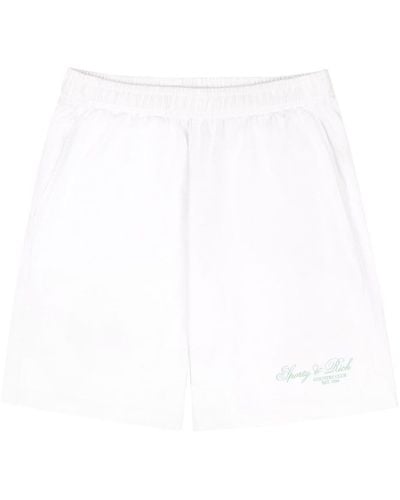 Sporty & Rich Shorts sportivi con stampa - Bianco
