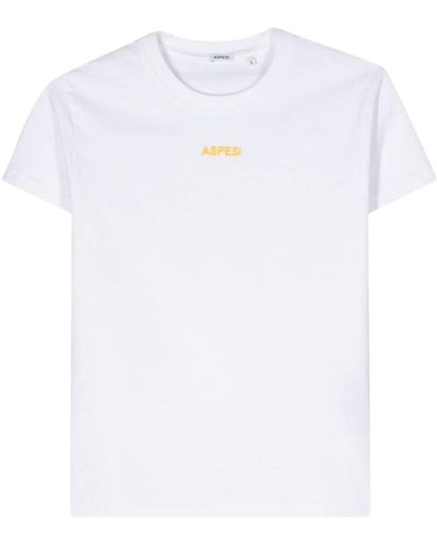 Aspesi T-shirt en coton à logo brodé - Blanc