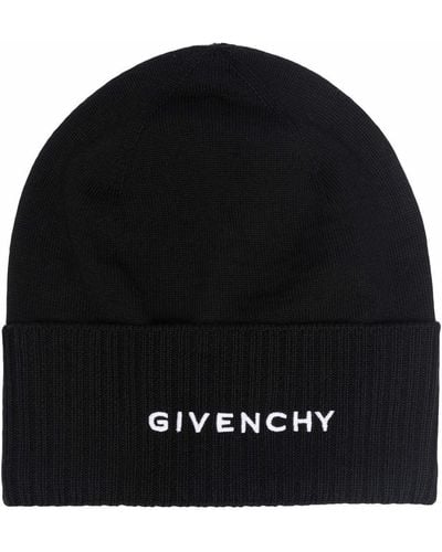 Givenchy Bonnet à logo imprimé - Noir