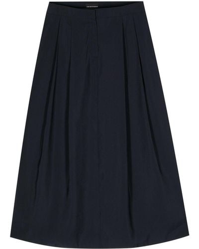 Emporio Armani Pleat-detail A-line Skirt - Blue