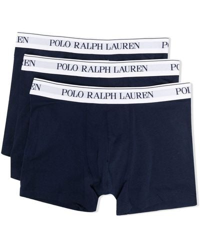 Polo Ralph Lauren Set Van Drie Boxershorts Met Logoband - Blauw