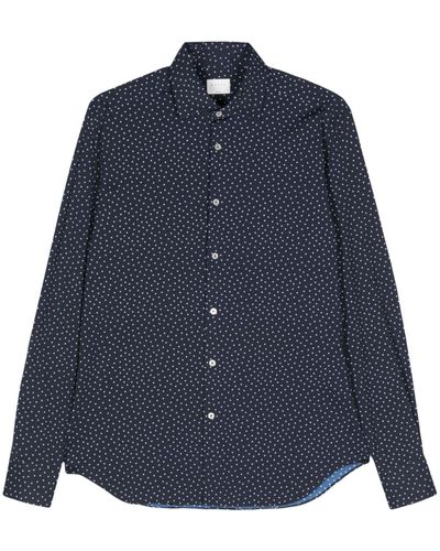 Xacus Camicia con stampa geometrica - Blu