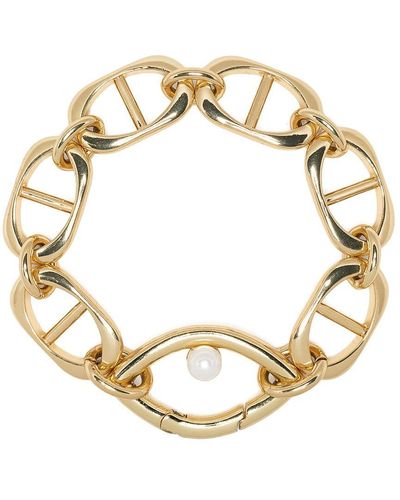CAPSULE ELEVEN Eye Opener Chain Pearl Bracelet - Metallic