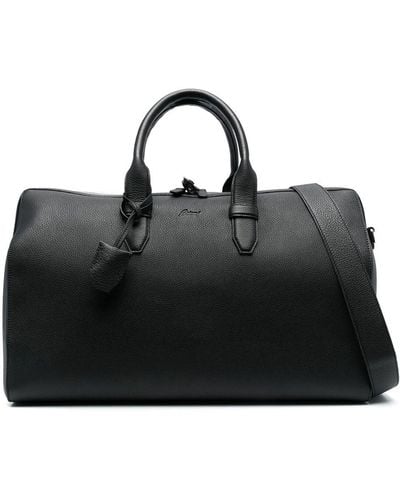 Brioni Grained-texture Leather Travel Bag - Black