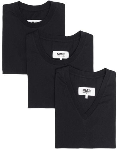 MM6 by Maison Martin Margiela コットン Tシャツ セット - ブラック
