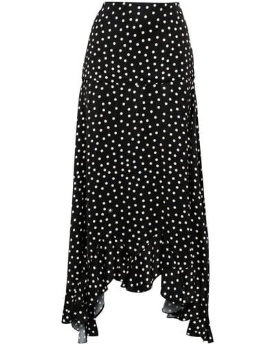 Stella McCartney Asymmetric Polka-dot Maxi Skirt - Black
