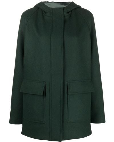 Aspesi Einreihiger Mantel mit Kapuze - Grün