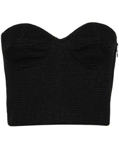 Forte Forte Sweetheart Cropped Top - Black