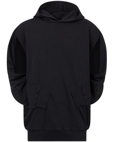 MM6 by Maison Martin Margiela Stitched-sleeves Hoodie - Blue
