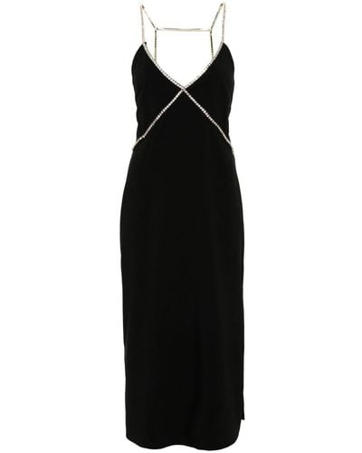 Liu Jo Rhinestone-embellished Midi Dress - Black