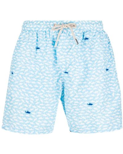 Mc2 Saint Barth Short de bain à imprimé graphique - Bleu