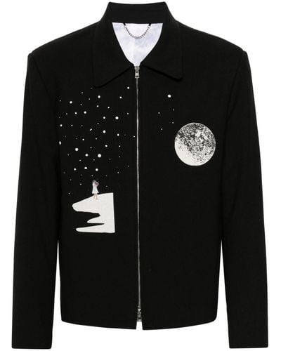 Limitato X Tom Hammick Dreamers Illustration-print Shirt Jacket - Black