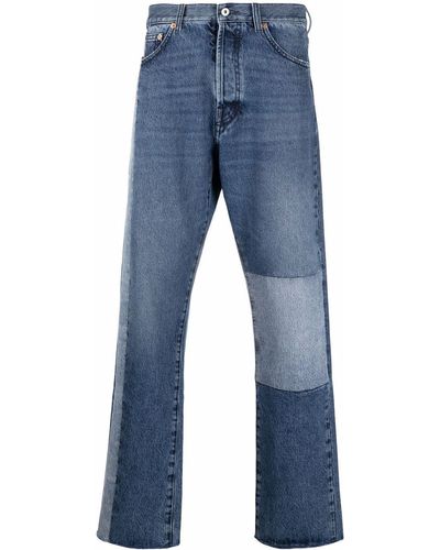 Valentino Gerade Jeans mit Patchwork-Detail - Blau