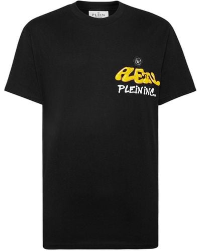 Philipp Plein Bombing Graffiti Cotton T-shirt - Black