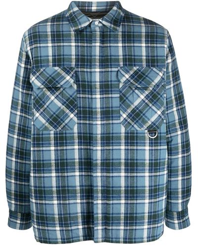 Loewe Camisa a cuadros con bolsillo cargo - Azul
