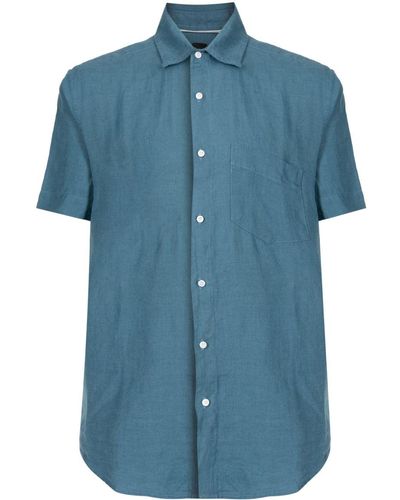 Osklen Short-sleeve Linen Shirt - Blue