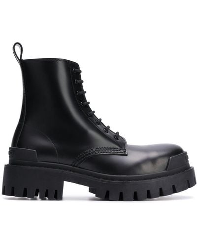 Balenciaga Strike 20mm Lace-up Boots - Black