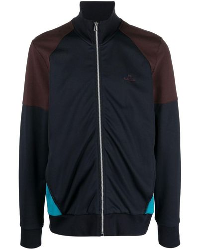 PS by Paul Smith Paneled Zip-fastening Sports Jacket - Blue