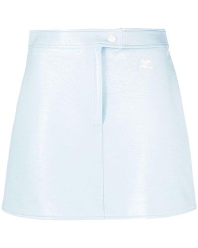 Courreges Logo-embroidered Miniskirt - Blue