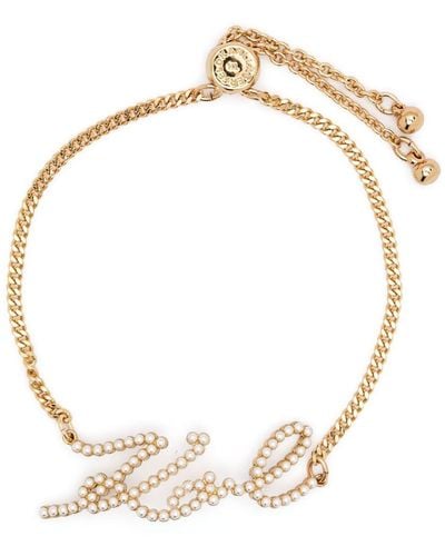 Karl Lagerfeld Bracelet K/Signature à détails de perles - Métallisé