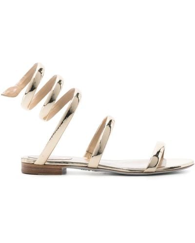 Rene Caovilla Cleo Mirrored Sandals - White