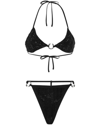 Philipp Plein Set bikini a triangolo con decorazione - Bianco